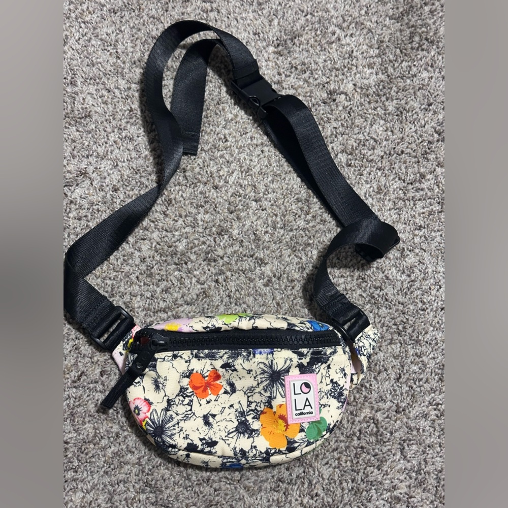 Lola Floral Belt Bag with Black Zipper